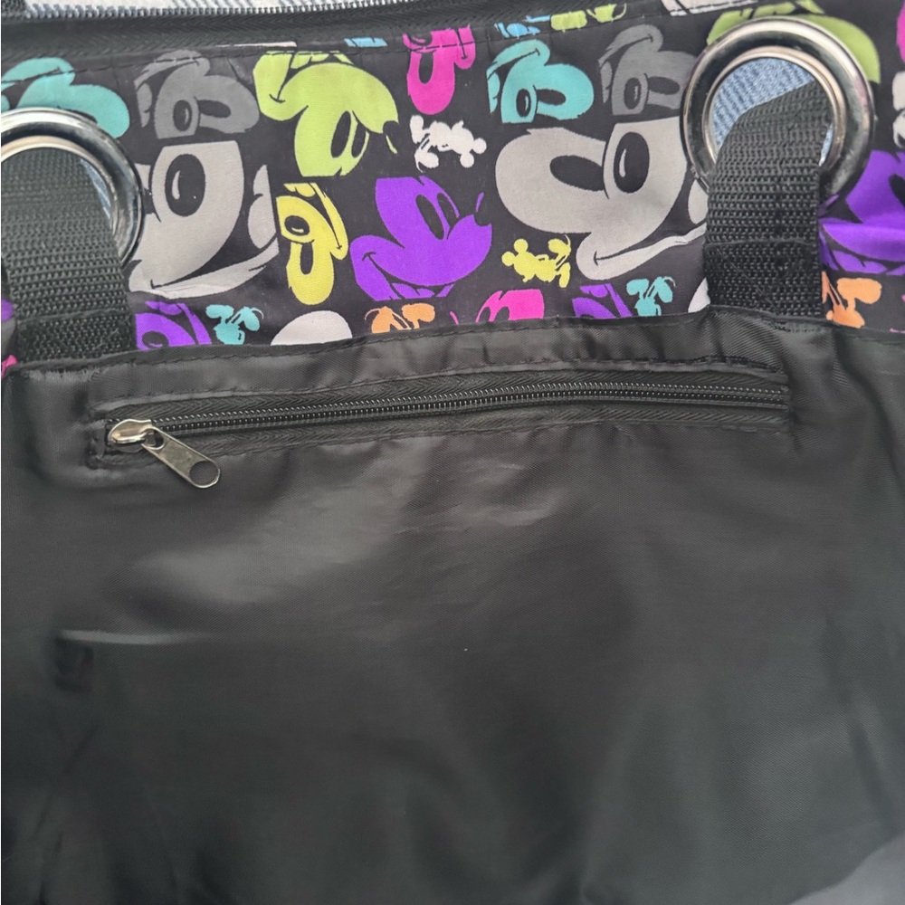Walt Disney World Colorful Mickey Head Tote Bag Zipper Top Gently Used - Picture 11 of 12